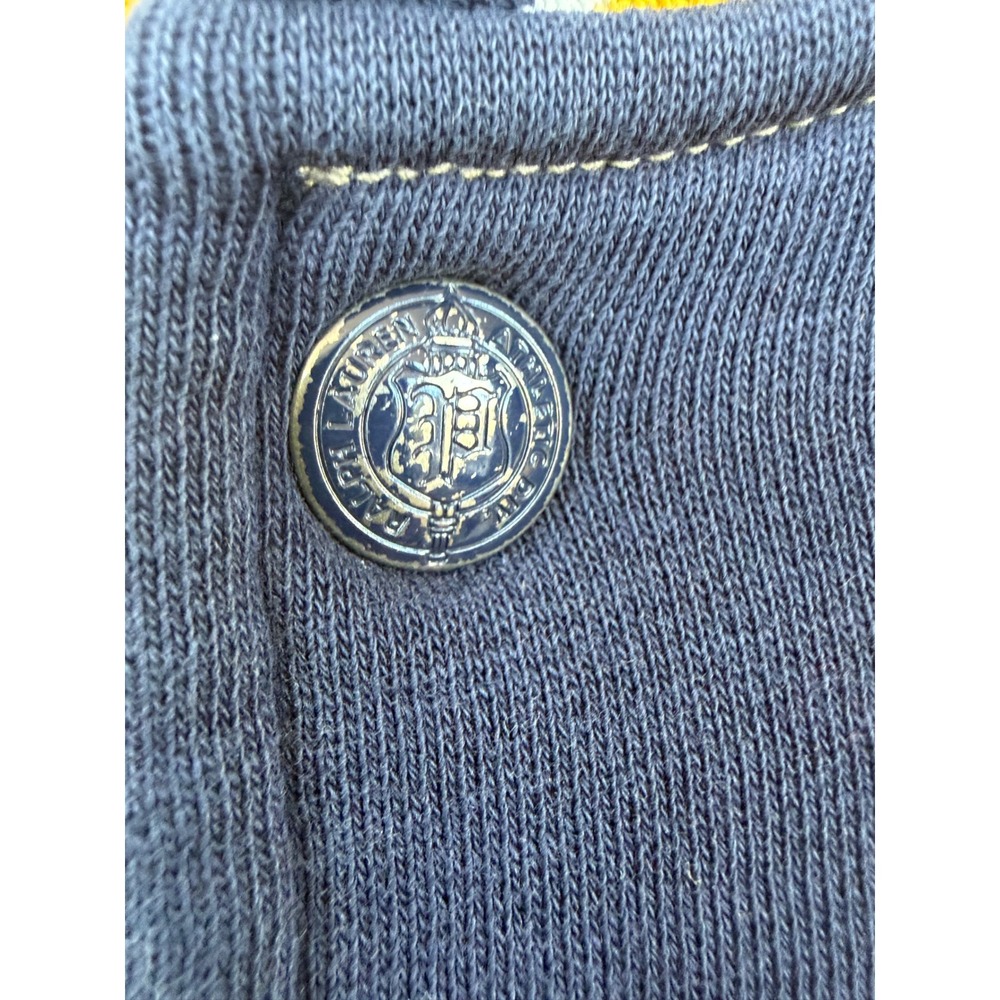 Polo Ralph Lauren Mens M Fleece Varsity Jacket Navy Grey P67 Patch Letterman RL - Picture 6 of 10